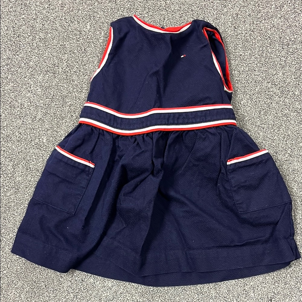 Tommy Hilfiger Navy Blue Dress with Red and White Accents 18M never worn